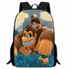 Donkey Kong Bananza, full-open student schoolbag, cartoon backpack, male