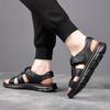 Mode 2024 Herren Sandalen Luxus Echtes Leder Sandale Outdoor Freizeit Sandalen Rutschfest Strandschuhe für Herren Fahren Sandalias Große Größe 47