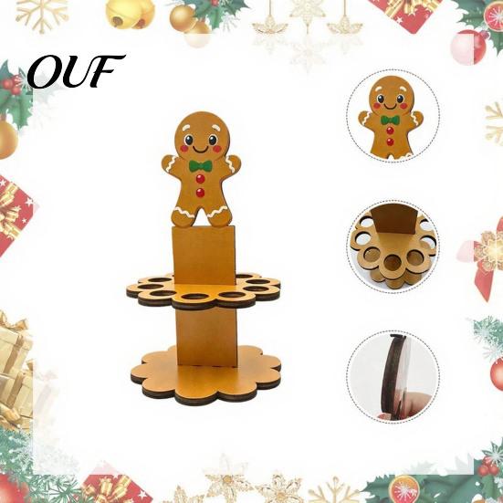 Decorazione da Tavola Natalizia in Legno Porta Soldi di Natale Ornamenti con 10 Fori, Pupazzo di Neve Babbo Natale Albero Espositore per Contanti Porta, Decorazione per