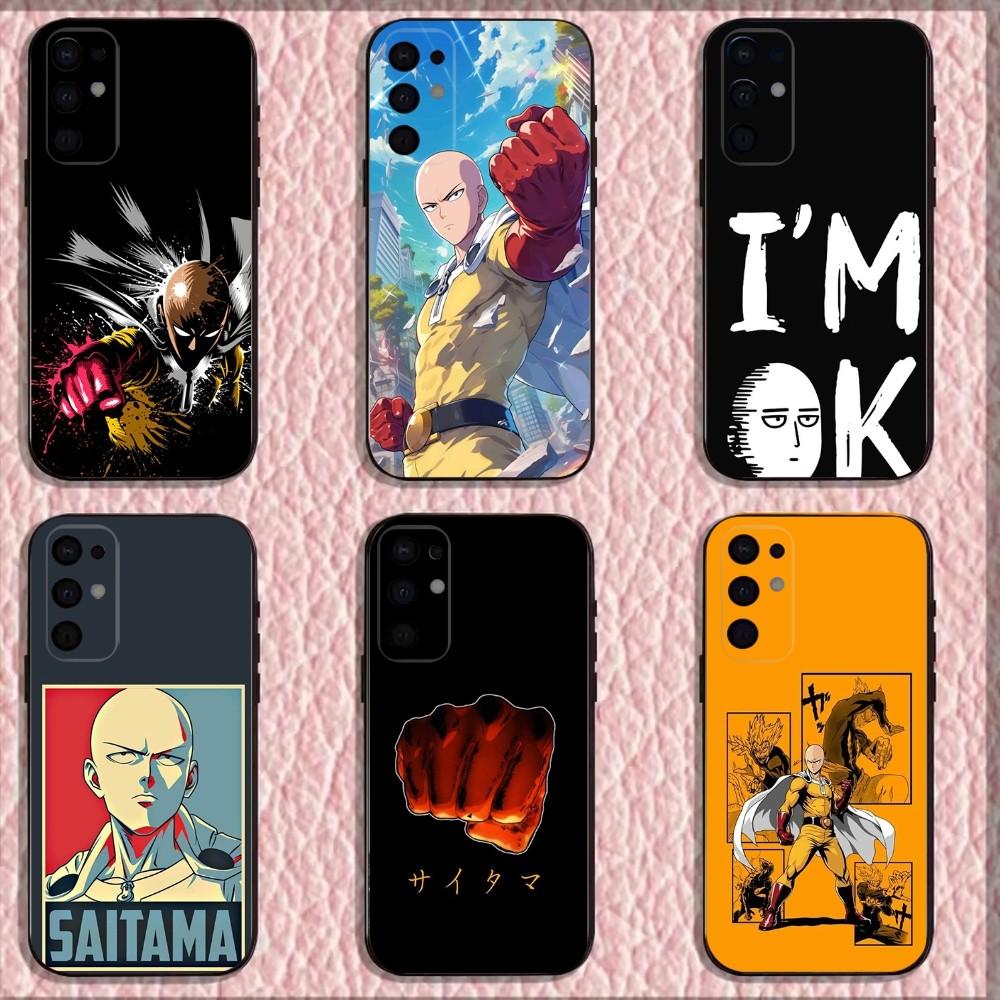 One P-Punch Man Saitama Phone Case For Samsung S25,S24,S21,S22,S23,S30,Ultra,S20,Plus,Fe,Lite,Note,10,9,5G Black Cover
