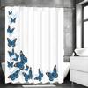 Blue Butterfly Shower Curtain, Bathroom Decorative Shower Curtain, Waterproof Shower Curtain With Hooks 180X180Cm