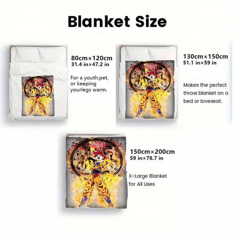 Dragon Ball Cute Cartoon Blanket Ultra Soft Lightweight Blanket for Kids Bedroom Nursery Room Decor THW