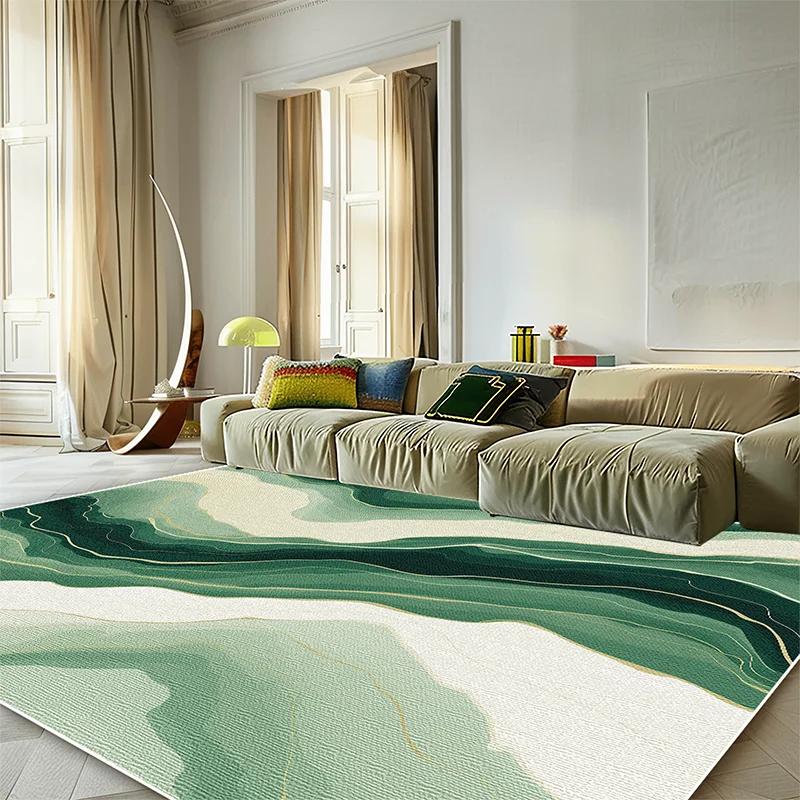 Modern Green Minimalist Carpet for Living Room 200x300 Large Area Rugs Decor Bedroom Soft Elastic Outdoor Floor Mats Washable