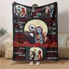 1pc. Nightmare Before Christmas Jack & Sally Romantic Quotes Blanket, Perfect for Home Decor, Gift Idea, Seasonal Use, Cozy Throw Blanket, Cute Cartoo