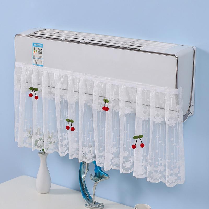 Elegant blondert brodert design Anti-direkte blåsing Klimaanleggtrekk Stoff Veggmontert Støvtett Etui Hjemmedekorasjon
