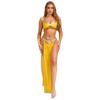 Womens Ancient Egyptian Queen Cosplay Outfit Crop Top Collar Sleeves Side Slit Chiffon Skirt 4 Piece Set