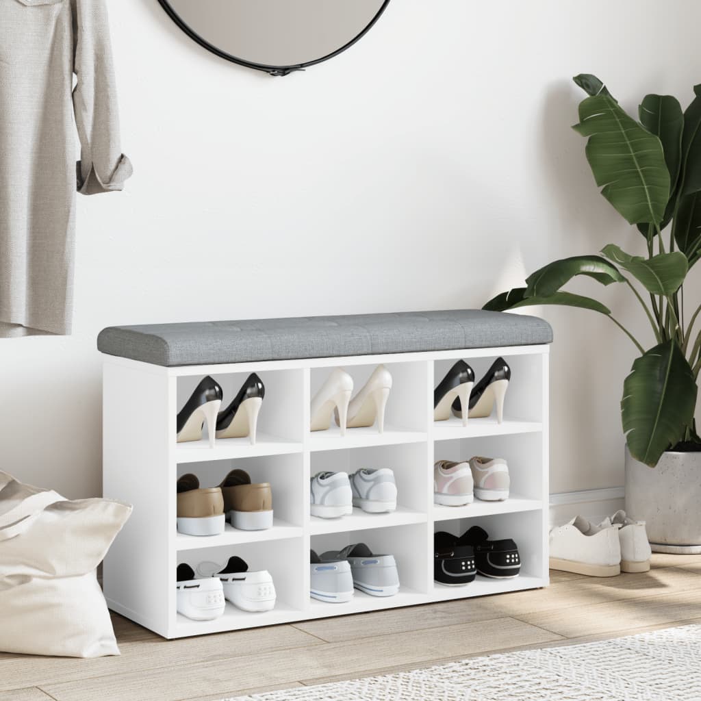 Schuhbank für den Eingangsbereich, mit Platz für 9 Paar Schuhe, vielseitig einsetzbare Schuhbank, 82 x 32 x 50 cm
