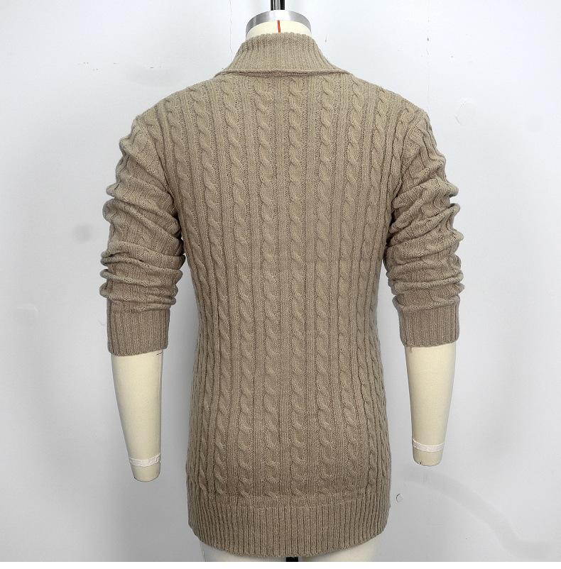 Autumn Winter Men's Long Knitted Cardigan Shawl Collar Form Fitting Long Sleeve Cardigan Casual Button Down Cardigans Knitted Sweaters Jacket for Men