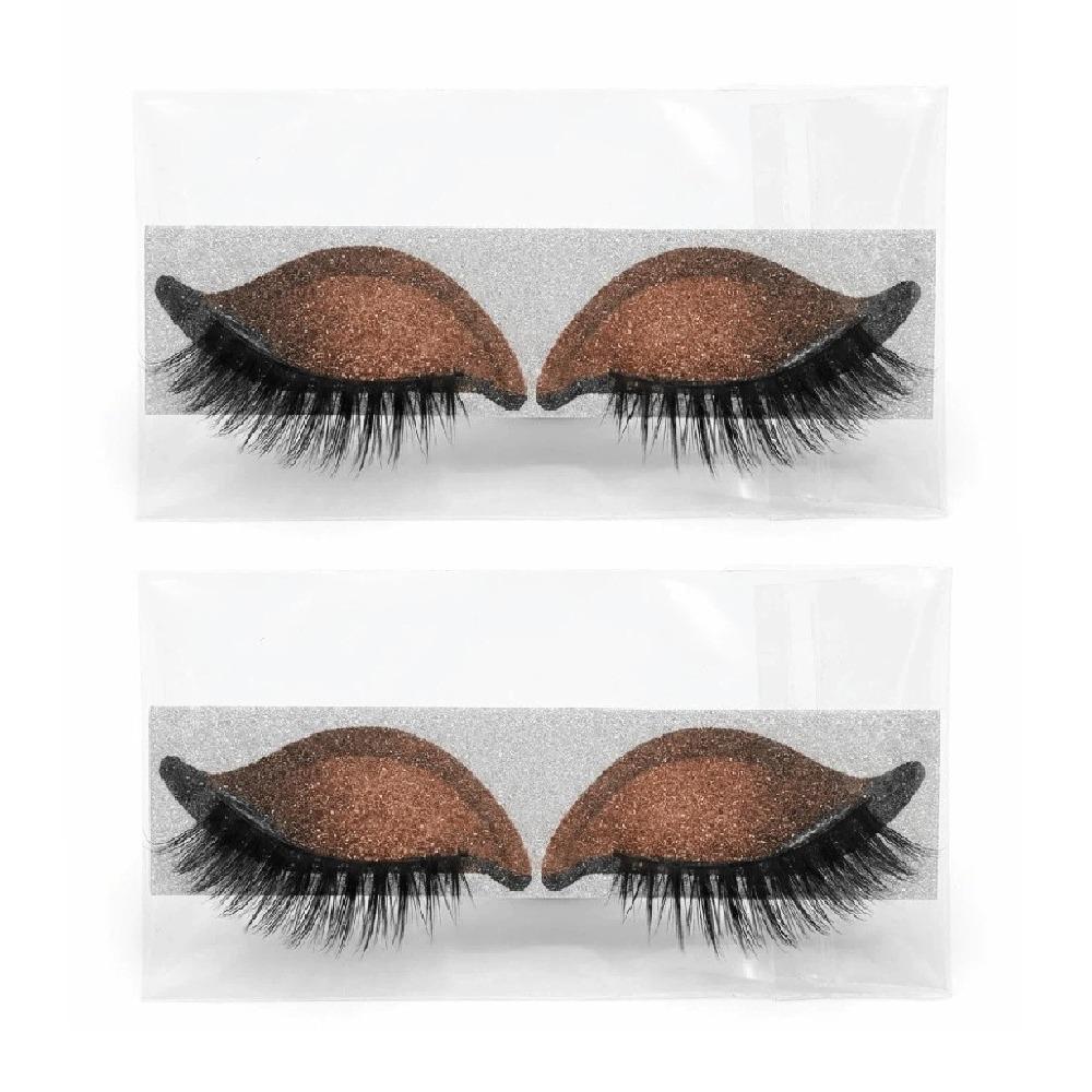 2 пары самоклеящихся ленивых патчей для теней и ресниц, многоразовые водостойкие наклейки-подводка для глаз, для ежедневного использования 2Pairs Golden