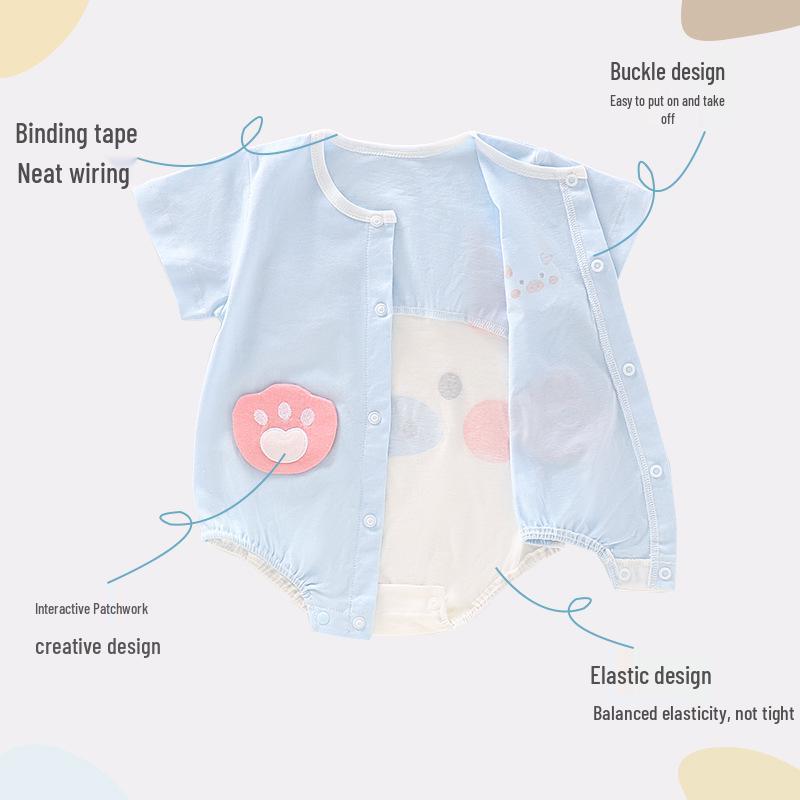 Summer Cotton Baby Romper - Short Sleeve One-Piece for Boys & Girls