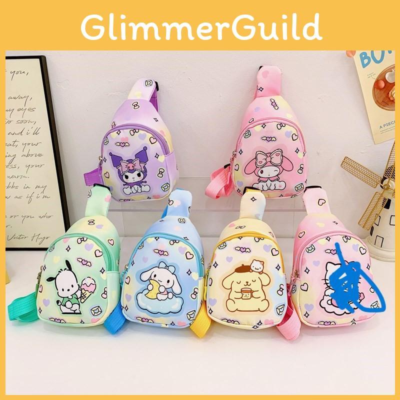 Adorable Cartoon Printed Children's Chest Bag Lightweight Nylon For Preschool Kids