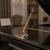 Gold-Tone Miniature Instrument with Base Brass-Like Musical