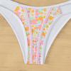 Triangle Tie Small Floral Print Sexy Two Piece Bikini Set Elegant Beach Wear