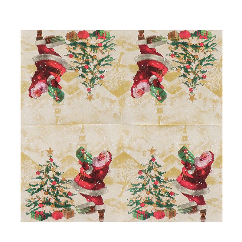 In Stock: New Style Christmas Printed Napkin Paper for Western Restaurants and Bakeries