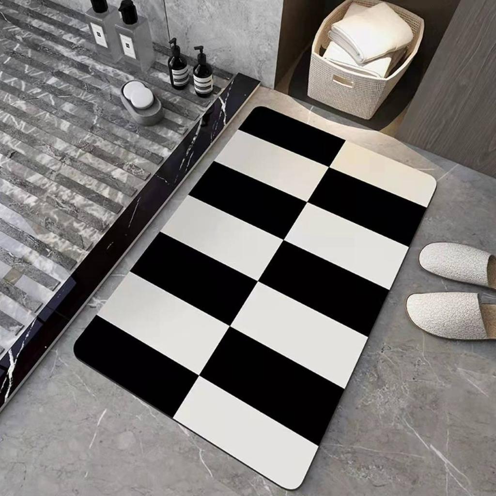 Simple and Creative Diatom Mud Soft Cushion Bathroom Washroom Door Moisture-wicking Easy To Dry Foot Mat Entry Door Slip-resistant Mat