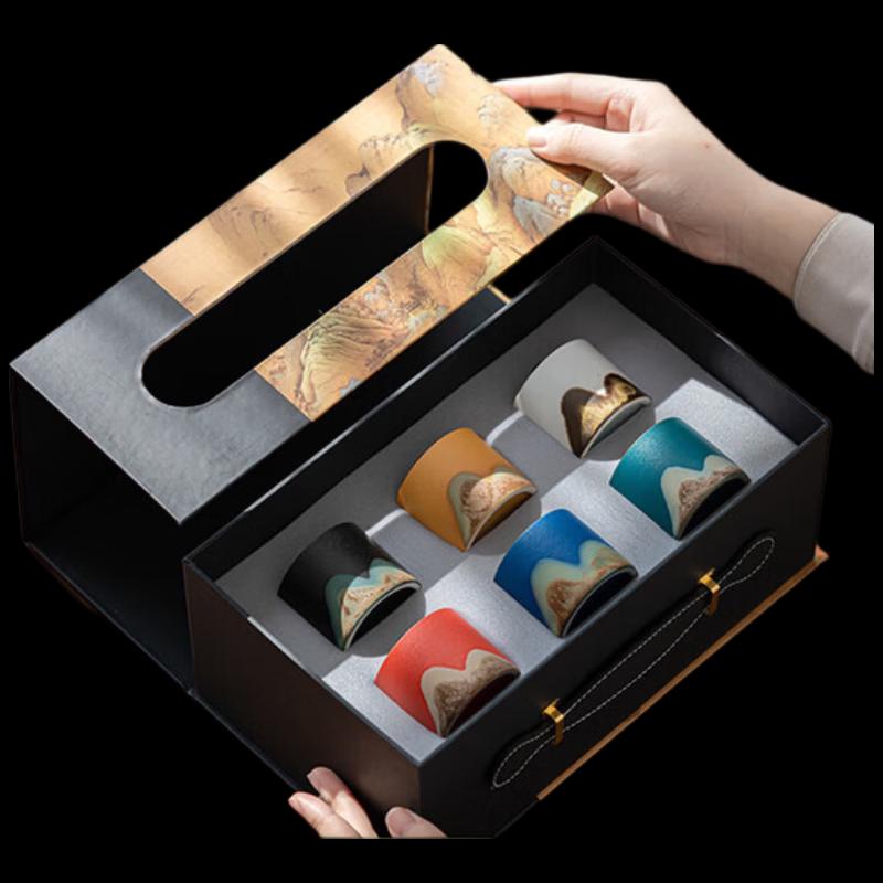 Sus Ceramic  Thousand Li Rivers & Mountains  Zen Black Tea Set