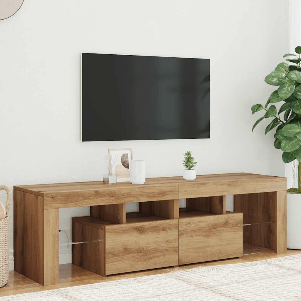 Vidaxl Mobile Porta TV con Illuminazione a LED, Rovere Artisan, 140X36,5X40 Cm