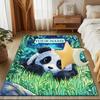 1PC Custom Name Panda Night Garden Theme Floor Mat Ideal for Living Room, Game Rooms, Office, Bedroom Floor Mat Design