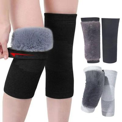 Faux Rabbit Fur Thermal Knee Sleeves Elastic Knit Fleece Knee Pads Knee Warmers  Outdoor Activities