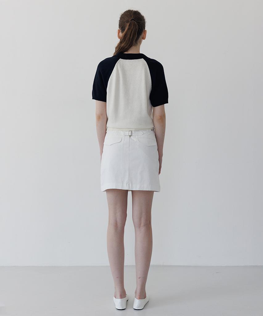 TTUDEMENT Half Sleeve Raglan Knit Ivory