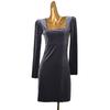 French Style Design Square Collar Sexy Long Sleeves Dress Fashion Wind Waist-Tight Slim Looking Velvet Bodycon Dress