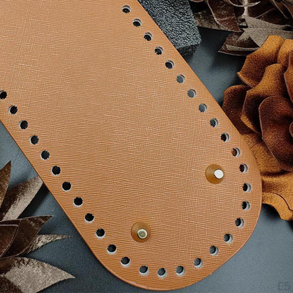 PU Leather Knitting Crochet Bag Nail Bottom Shaper Pads Weaving Bags Insert Cushion Base with 52