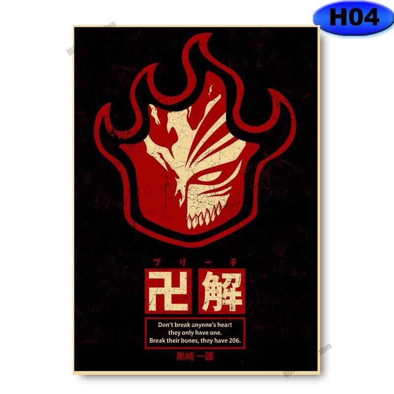 Vintage klasické anime plakáty postav Kraft Paper Slayer/Haikyuu Plakát Anime Dekor Pokoj Bar Kavárna Nástěnná malba