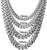 [Rockyu] Men's Stainless Steel Necklace, Hypoallergenic, Chain Only, Silver, Stylish, Popular Accessory