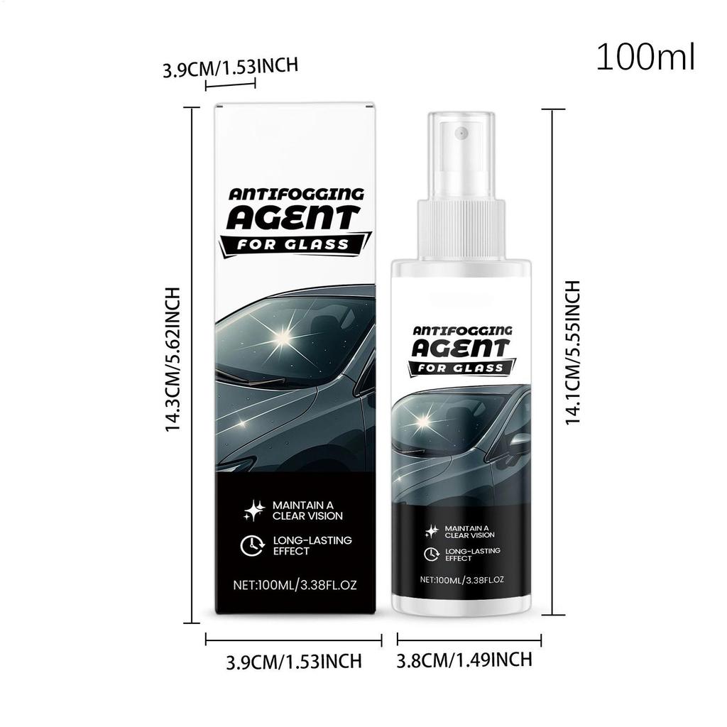 Anti-Beschlag Auto-Fenster-Spray 100ml Entnebeln Klare Sicht Schutz für Windschutzscheibe Auto-Scheibenreiniger für klare Sicht