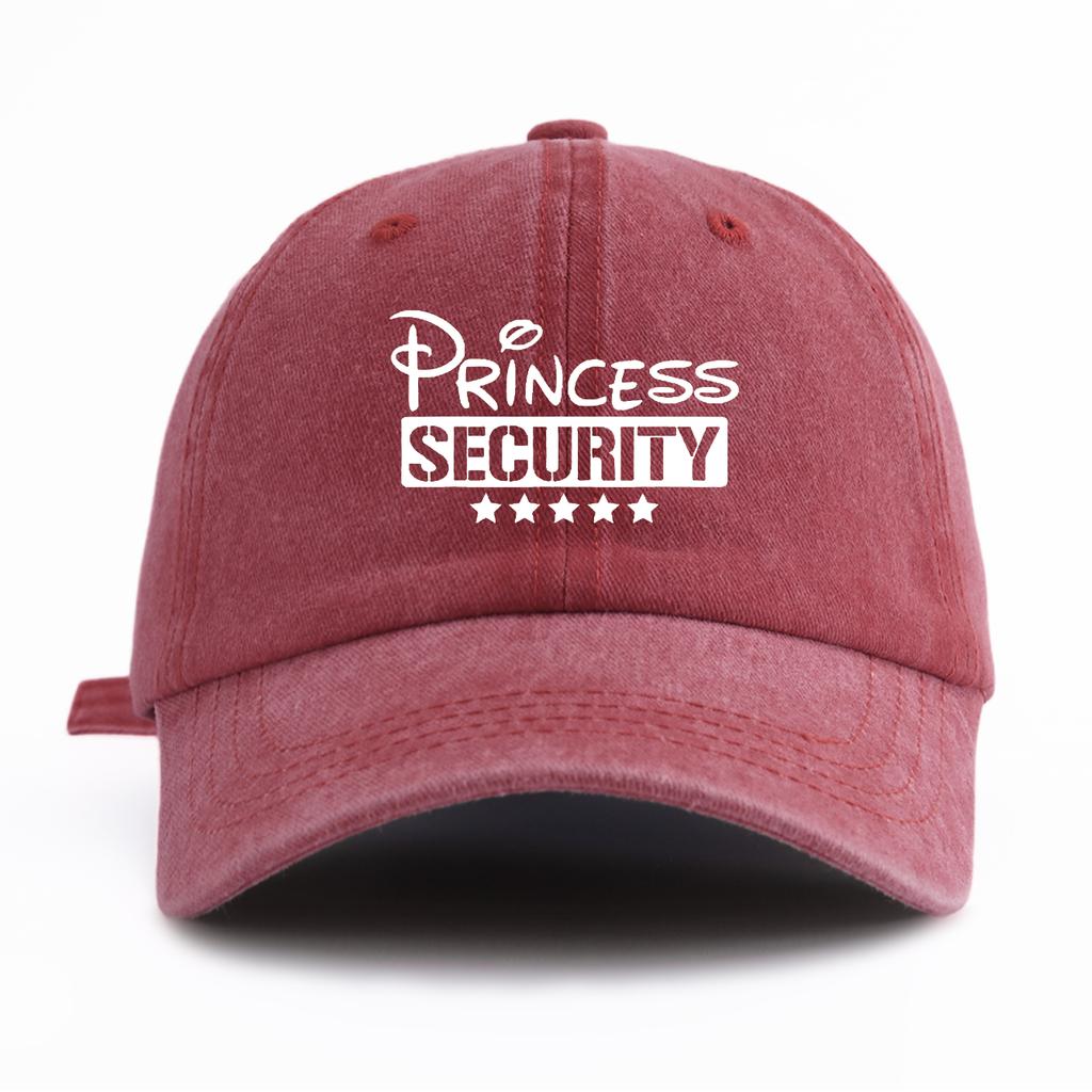 1pc Princess Security Print Washed Baseball Cap for AdultsMinimalist Retro Style Casual Soft Adjustable Dad HatPerfect As Gift