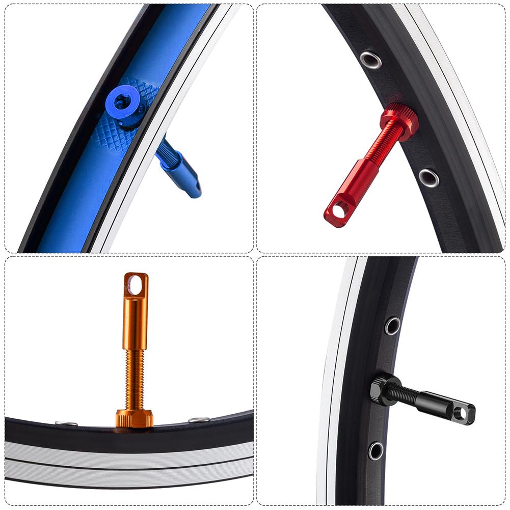 1 Pair Ultralight Gravel MTB Bike Tubeless Valves Value Core Remover Tool 40/44mm Bicycle Valve with Caps for Road Tubeless Tire