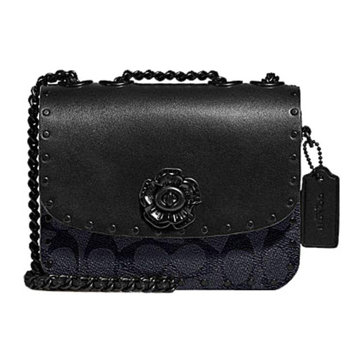 

Coach Madison 16 Studded Flap Chain Crossbody Bag Women Bags Black C2462-MWQV8 Basic Set (Bag+Dust Bag)