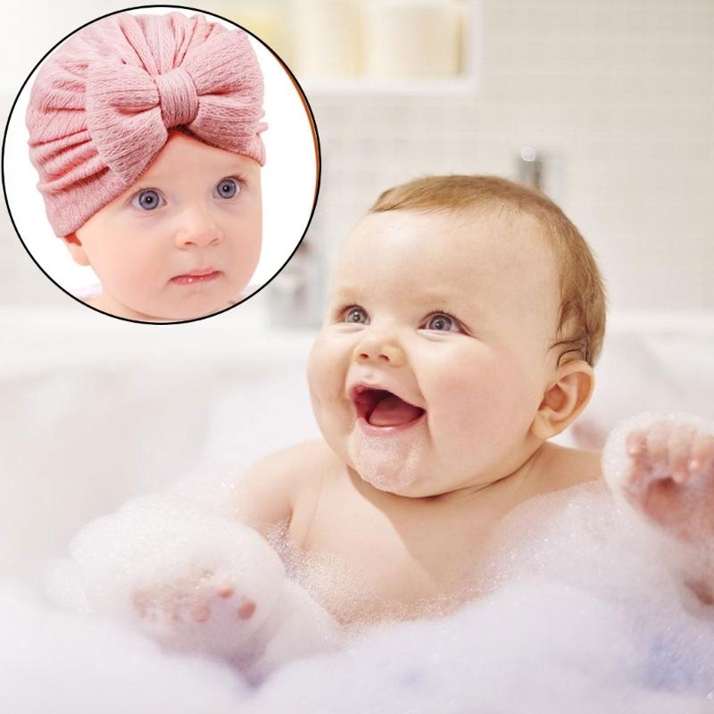 Infant Striped Hat with Bowknot Comfortable Cotton Blend Headwear Unisex Baby Striped Hat Comfortable for Boy & Girls