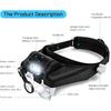 Headband Magnifier with Light, Rechargeable Magnifying Glasses 1X to 14X, Hands Free Head Mount Magnifying Glasses with 5 Detachable Lens for Close