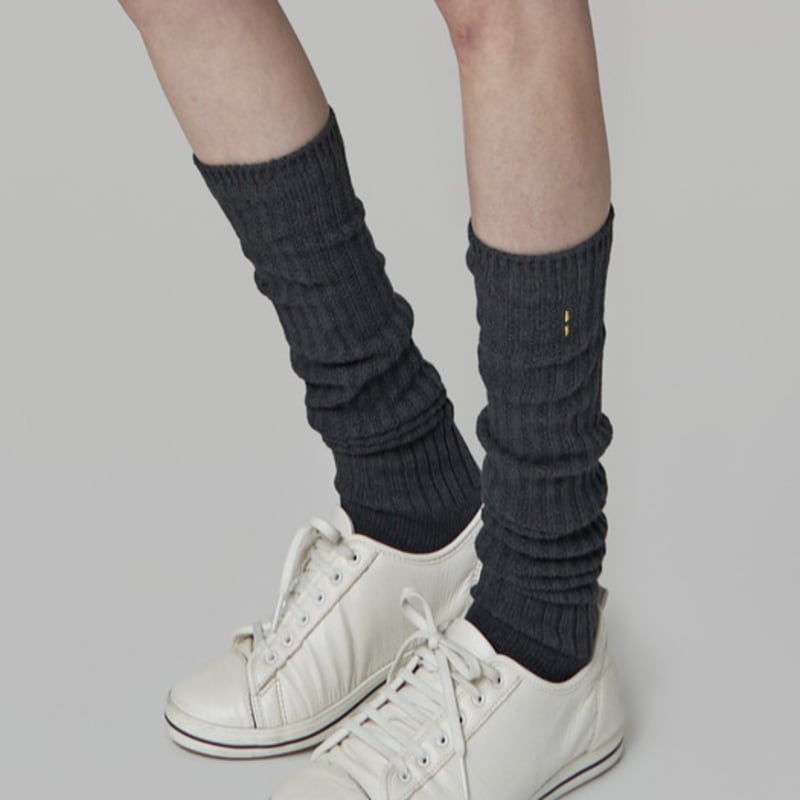 ATHPLATFORM AW32AS07 Double-Rib Knee Socks_Charcoal
