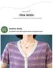 Women's V-neck Ice Silk Knit Cardigan-Style Short Sleeve Top, Plus Size, Lightweight, Summer T-shirt