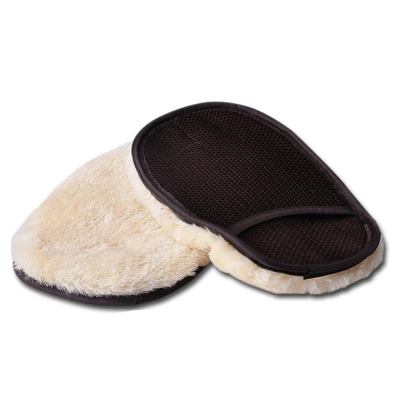 1/2Pcs Microfiber Car Cleaning Gloves Soft Wool Velvet Paint Wiping Cloth Waxing Thickening Car Beauty Wiping Gloves Cleaning