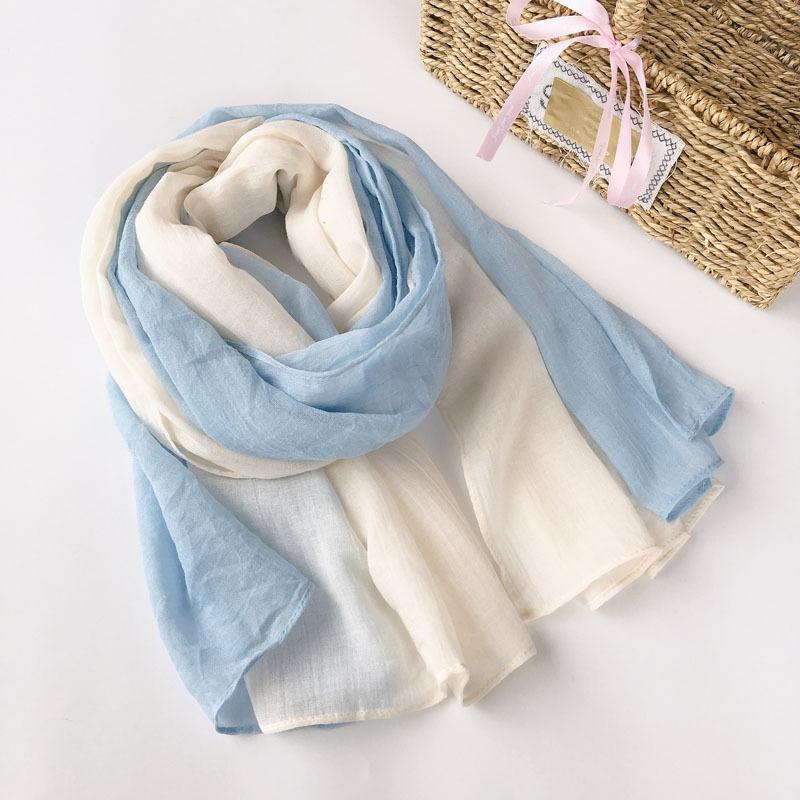 Japanese Autumn and Winter Versatile Splicing Cotton Scarf Winter Warm Shawl Scarf  Large-sized Two-tone Scarves 75*190cm