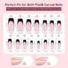 150Pcs Black French Tip Gel Nail Tips Short Coffin Shape Press on Nails Short for Women False Nails 15 Sizes