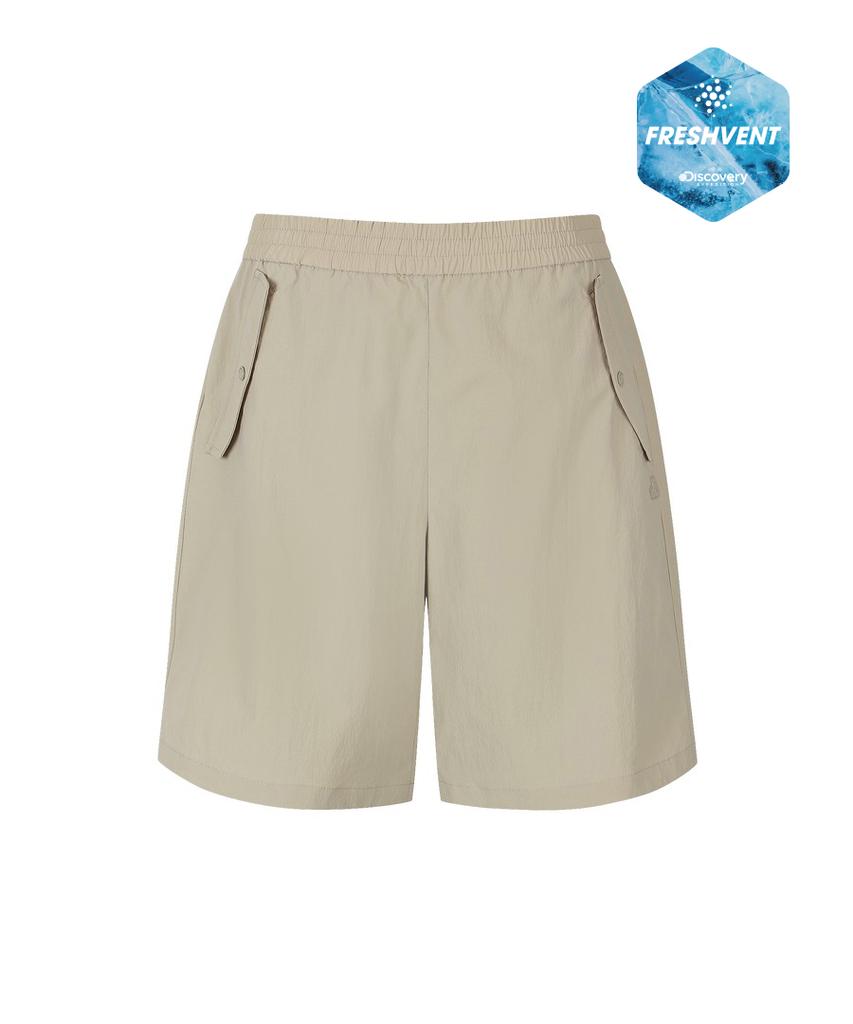 DISCOVERY EXPEDITION Women'S Freshvent Lightweight Woven Training A-Line Shorts (Beige2)