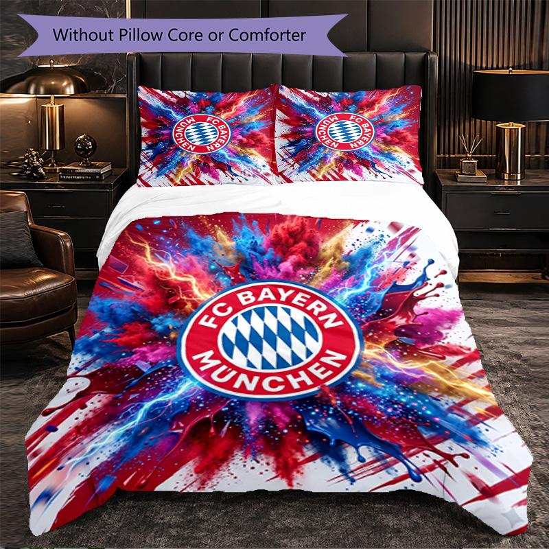 Set Biancheria da Letto Bayern Monaco Modello 3 Pezzi Morbida Copripiumino in Microfibra con Federe per Camera da Letto