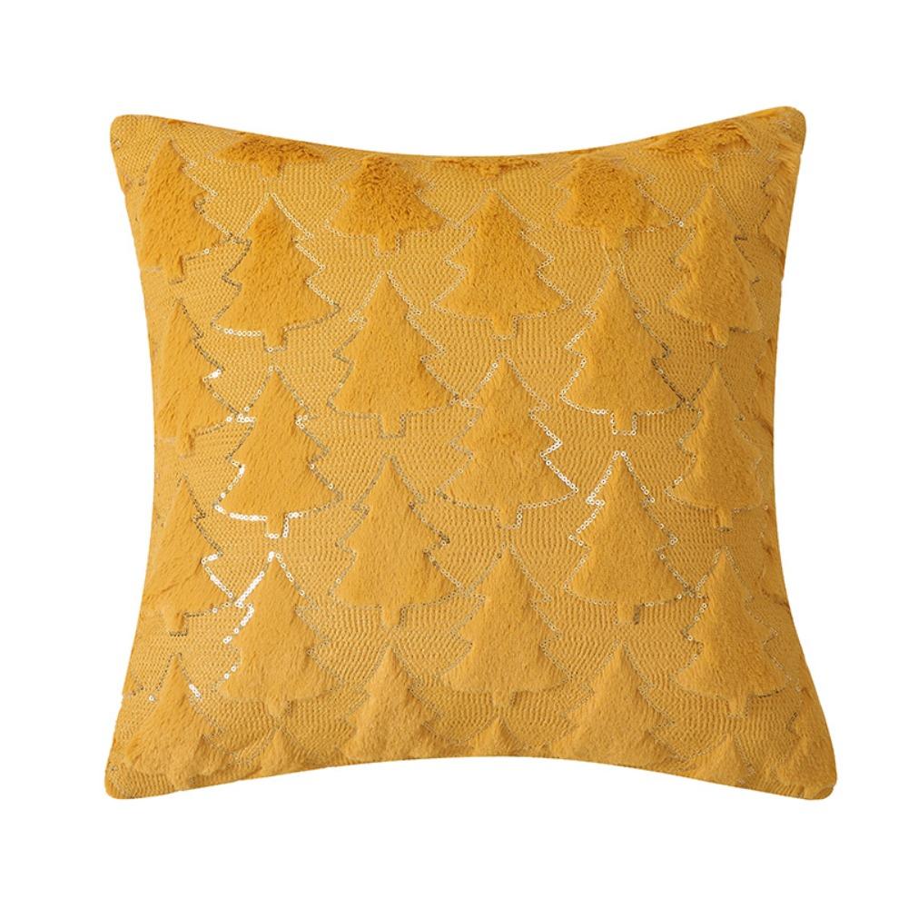Festive Fluffy Pillow Cover Christmas Tree Decoration Cushion for Bed Sofa Romantic Holiday Home Decor