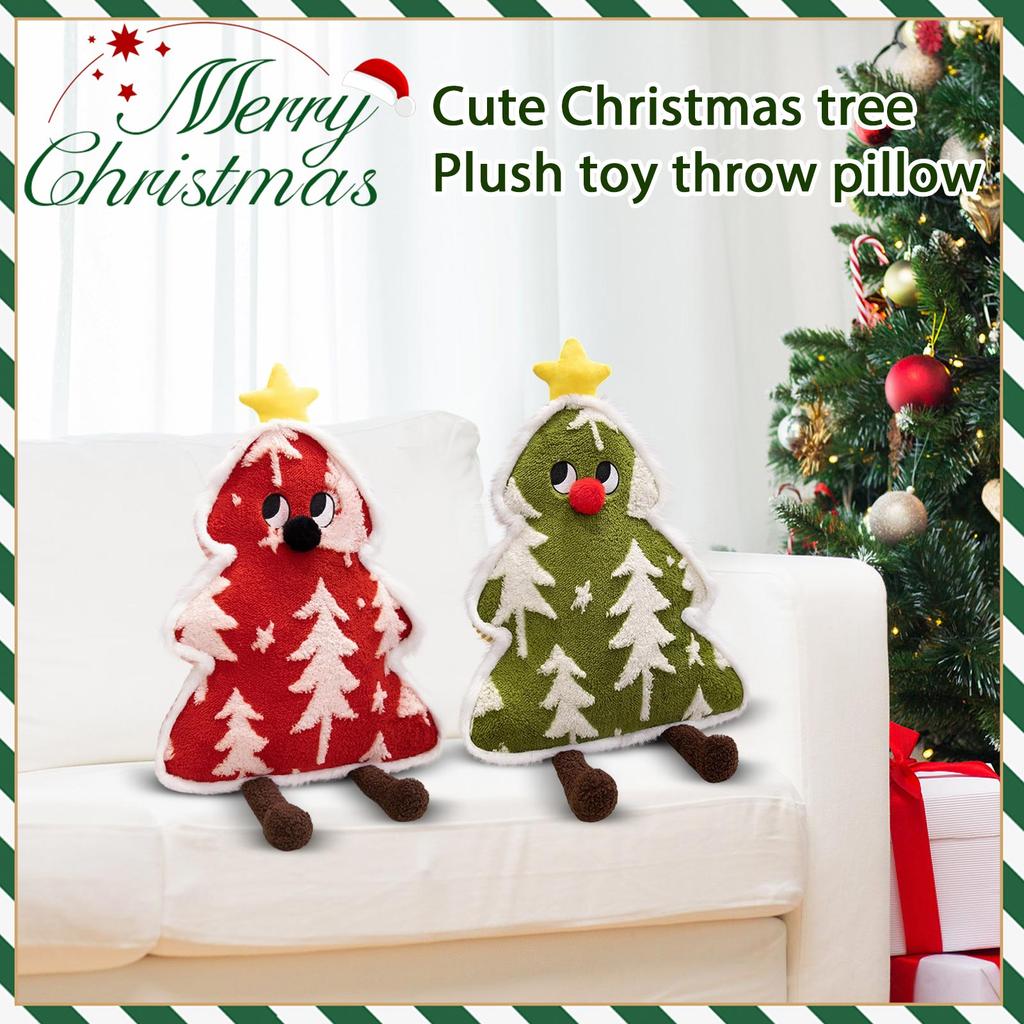 Cute Christmas Tree Plush Doll Pillow, A Decorative Cushion For Holiday Ambiance