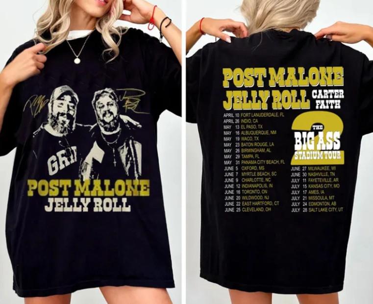 Футболка Post Malone The Big Ass Stadium Tour 2026 Унисекс XL