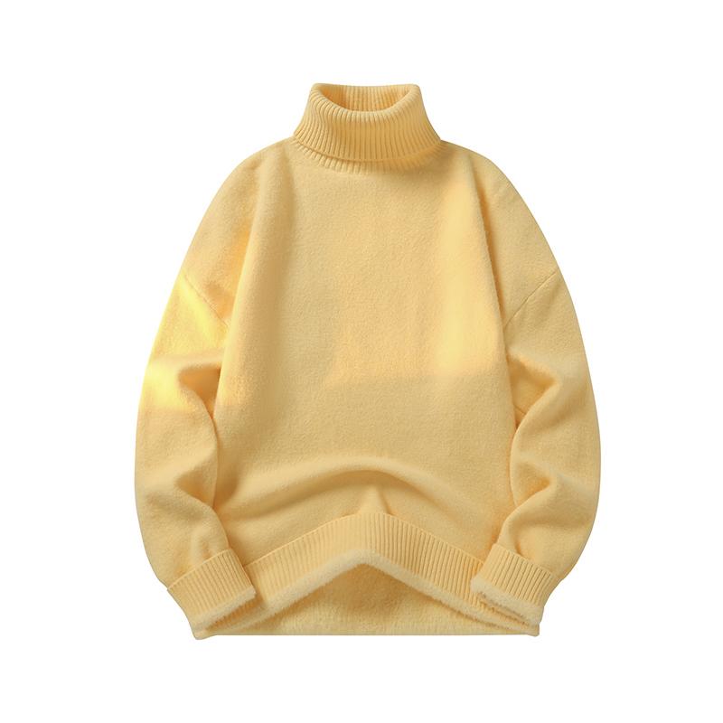 Autumn Men Turtleneck Sweater Winter Men Fleece Pullovers Rollneck Knitted Sweater Men Lazy Style Knitted Jumper Slim Fit Casual Sweater