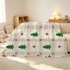 Christmas Tree Plaid Plush Fleece Blanket Soft Warm Cozy Throw for Home Winter, Xmas & Halloween
