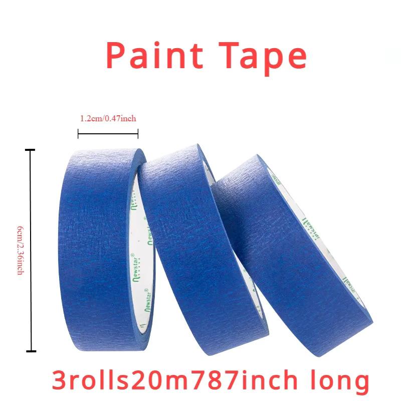 3 Roll/Set Paint Tape Multi-Surface Masking Easy Removal Paint Tape Security Wall Painting Crafts Art Construction Home 20m/RollPinstriping Tape 3