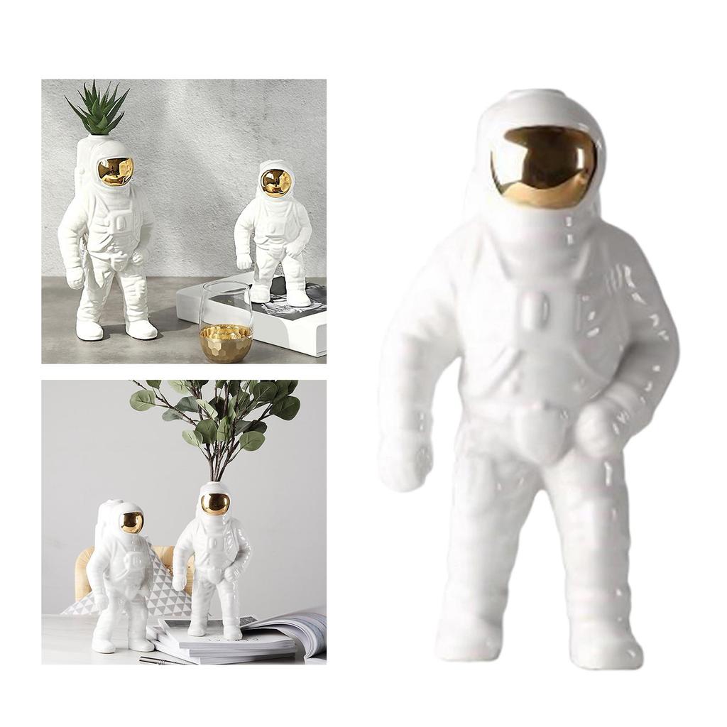 Ceramic Astronaut Statues Sculpture Figurine Ornament Desktop Table Decors
