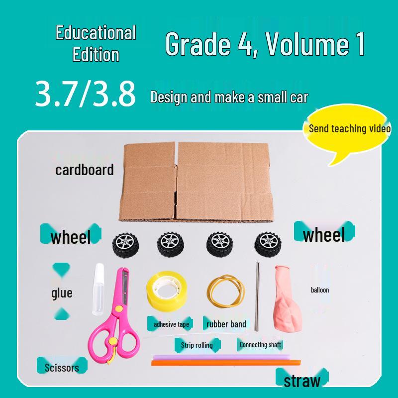 4th Grade First Semester Science Experiment Kit with Textbook & Small Car Project
