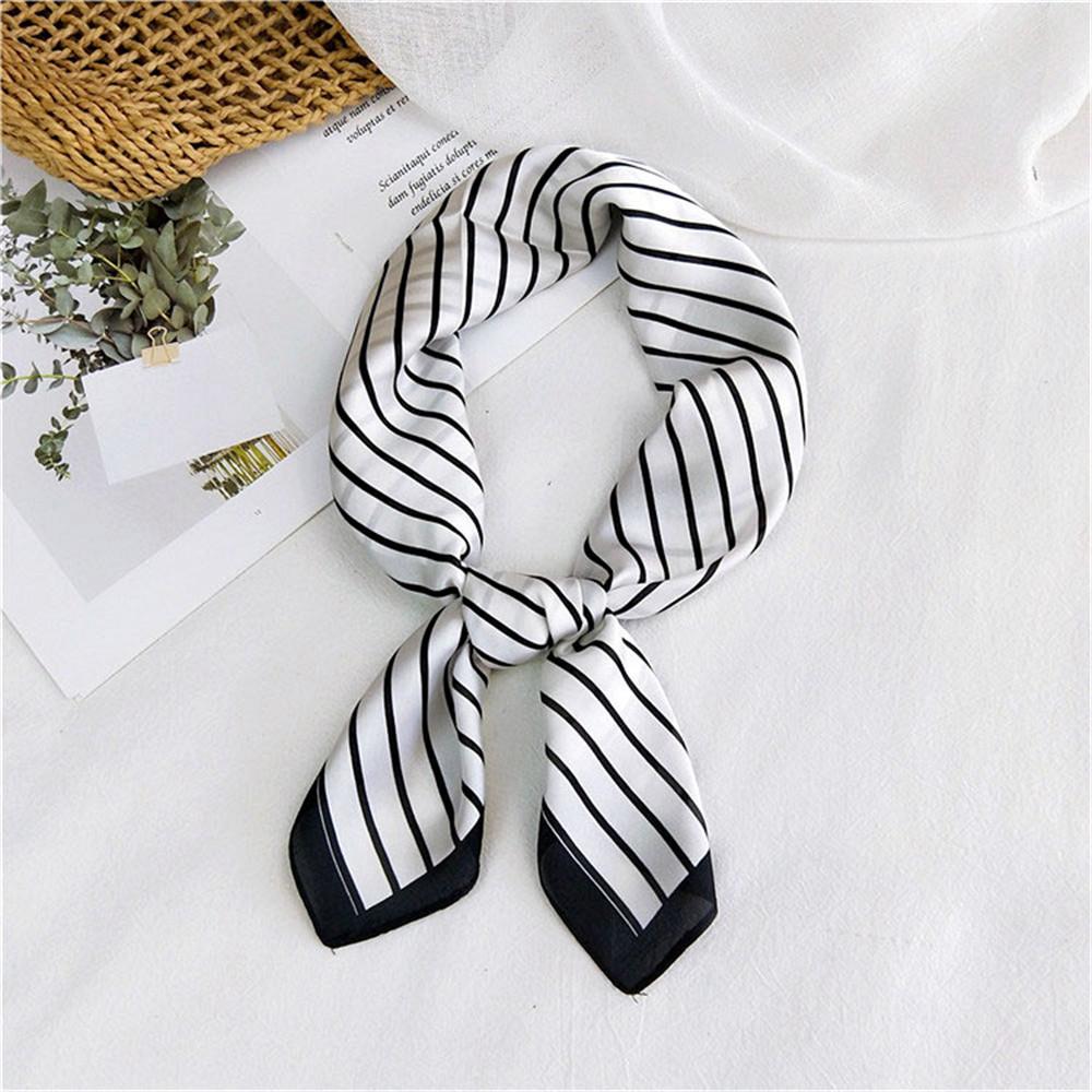 Floral Print Headkerchief Neck Scarves Women 70CM Square Headband Hijab Scarf For Ladies